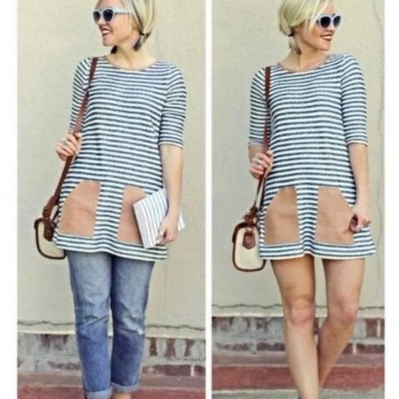 Anthropologie Tops - Anthro | Postmark | Sapony Striped Tunic / Dress